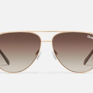 Quay High Key Gold Aviator Sunglasses